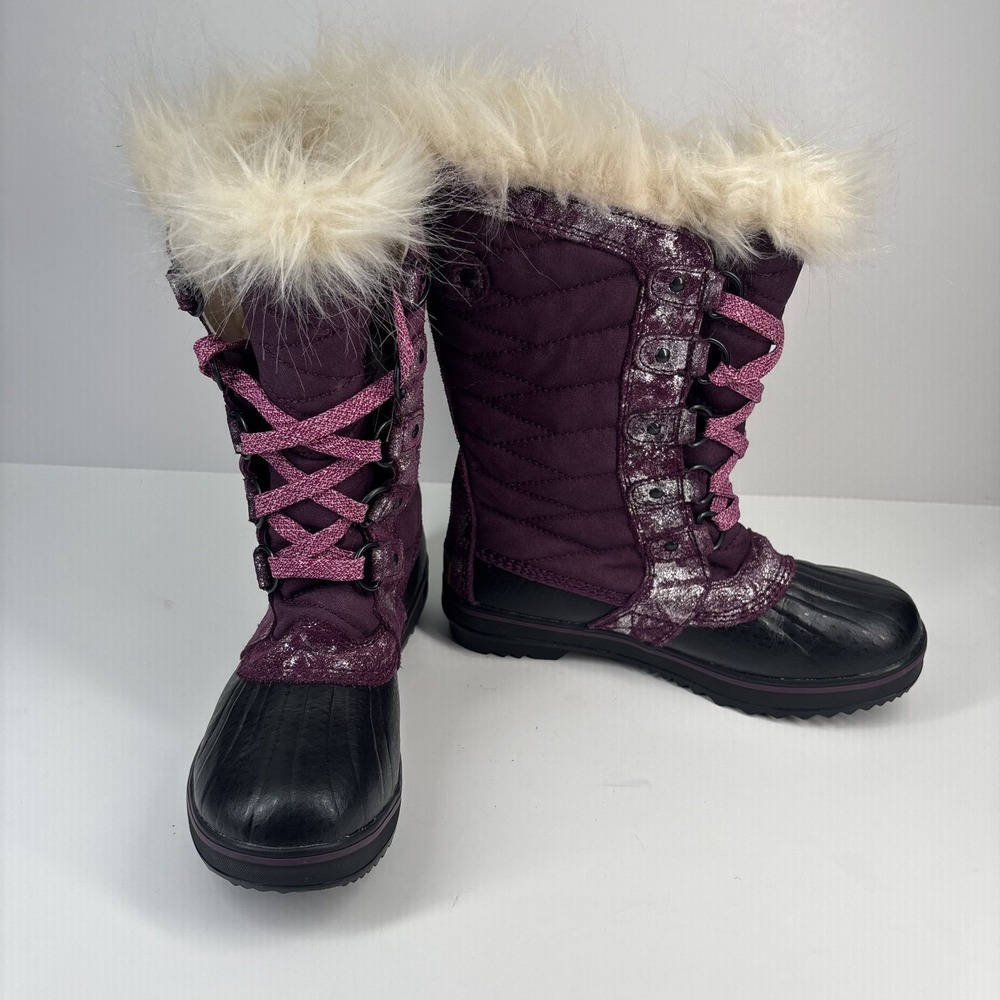 Sorel Tofino II Youth US 3 Purple Waterproof Winter Snow Boots‎ Faux Fur Cuff - Picture 13 of 16